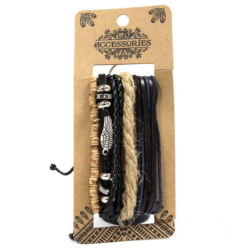 Pulseiras Masculinas - Metal & Couro 5