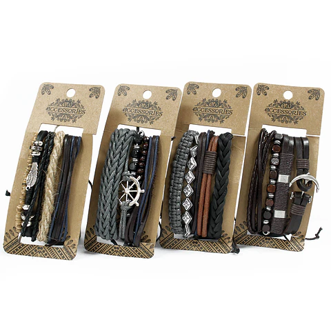 Pulseiras Masculinas - Metal & Couro