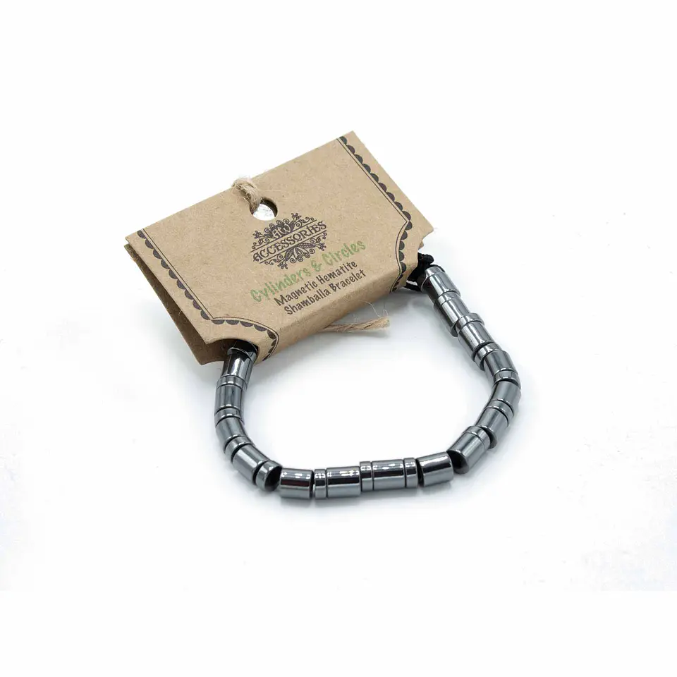 Pulseira Hematita Magnética Shamballa - Cilindros e Círculos 2