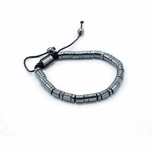 Pulseira Hematita Magnética Shamballa - Cilindros e Círculos