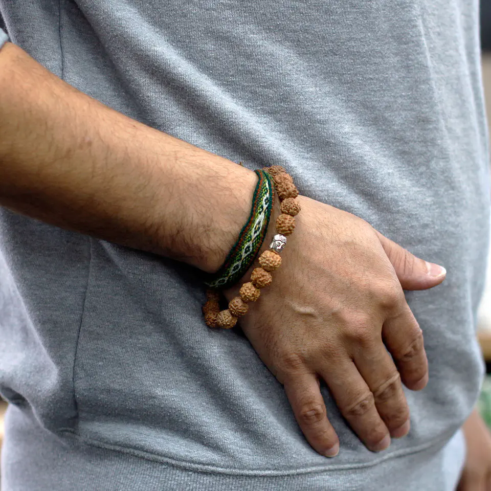 Pulseira Rudraksha Japa Mala c/ Buda - Natural 3