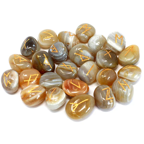 Bolsinha com Pedras de Runas Indianas - Ágata