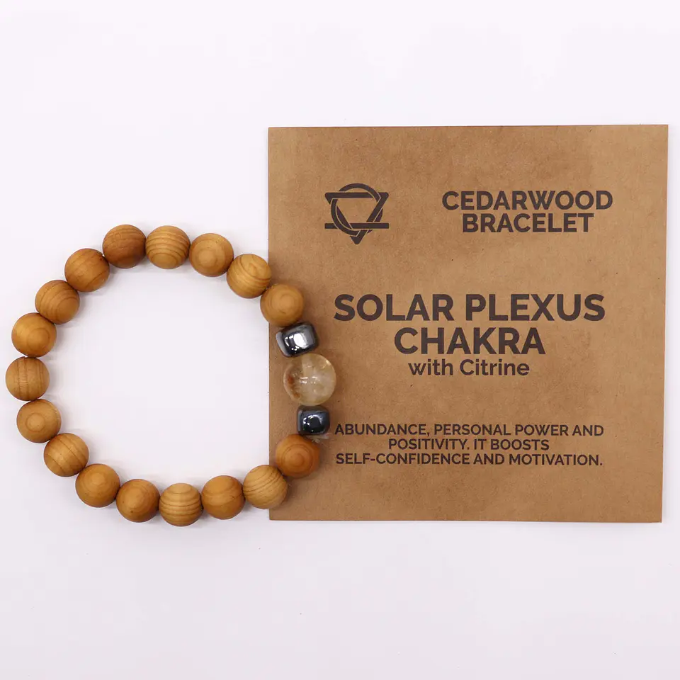 Pulseira em Cedro - Chakra do Plexo Solar - Citrino 2