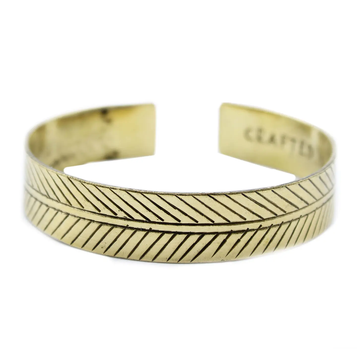 Pulseira de Bronze Tibetana - Folha Tribal Larga 1