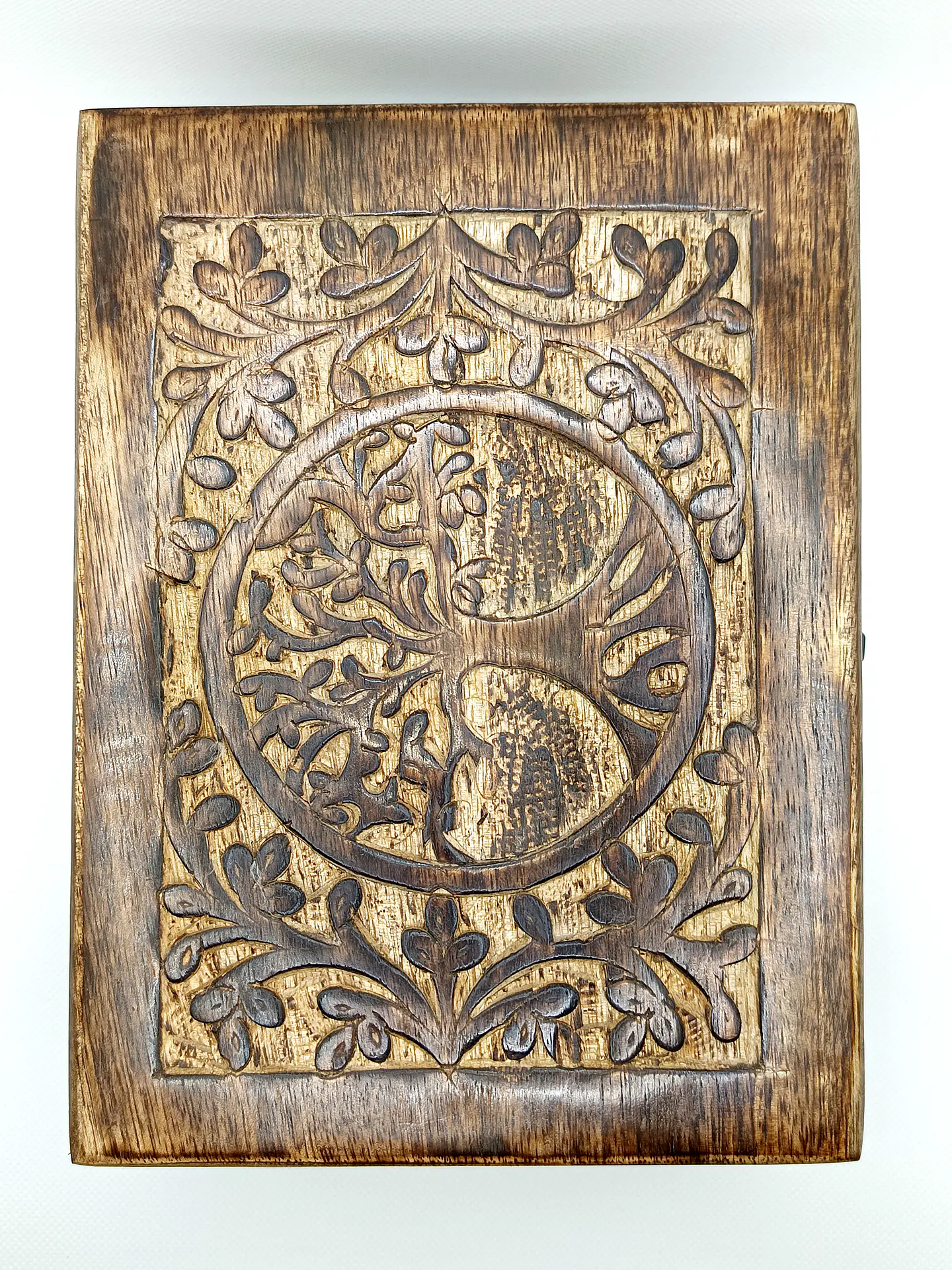 Caixa de Recordações Grande de Madeira 20x15x7,5cm - Árvore da Vida 3