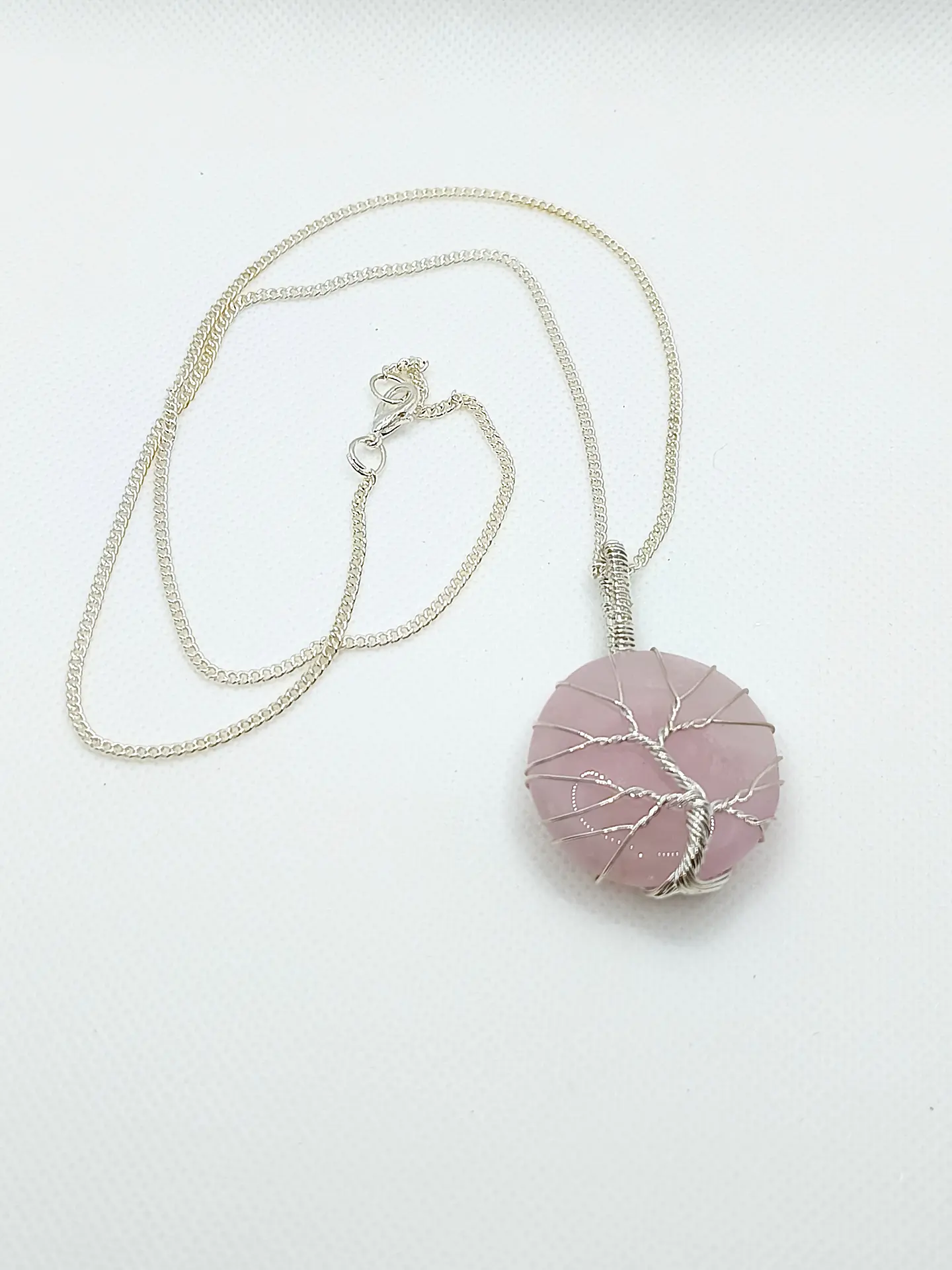 Colar de Pedras Preciosas da Árvore da Vida - Quartzo-Rosa 4