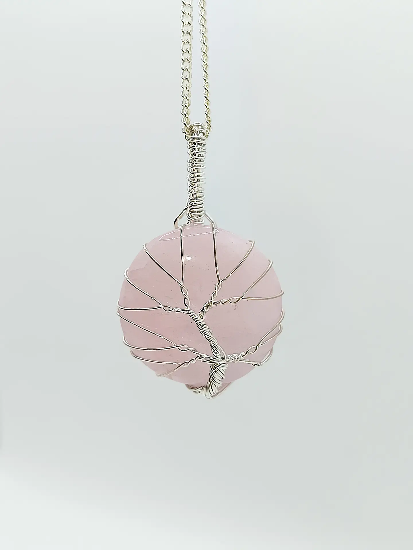 Colar de Pedras Preciosas da Árvore da Vida - Quartzo-Rosa 5