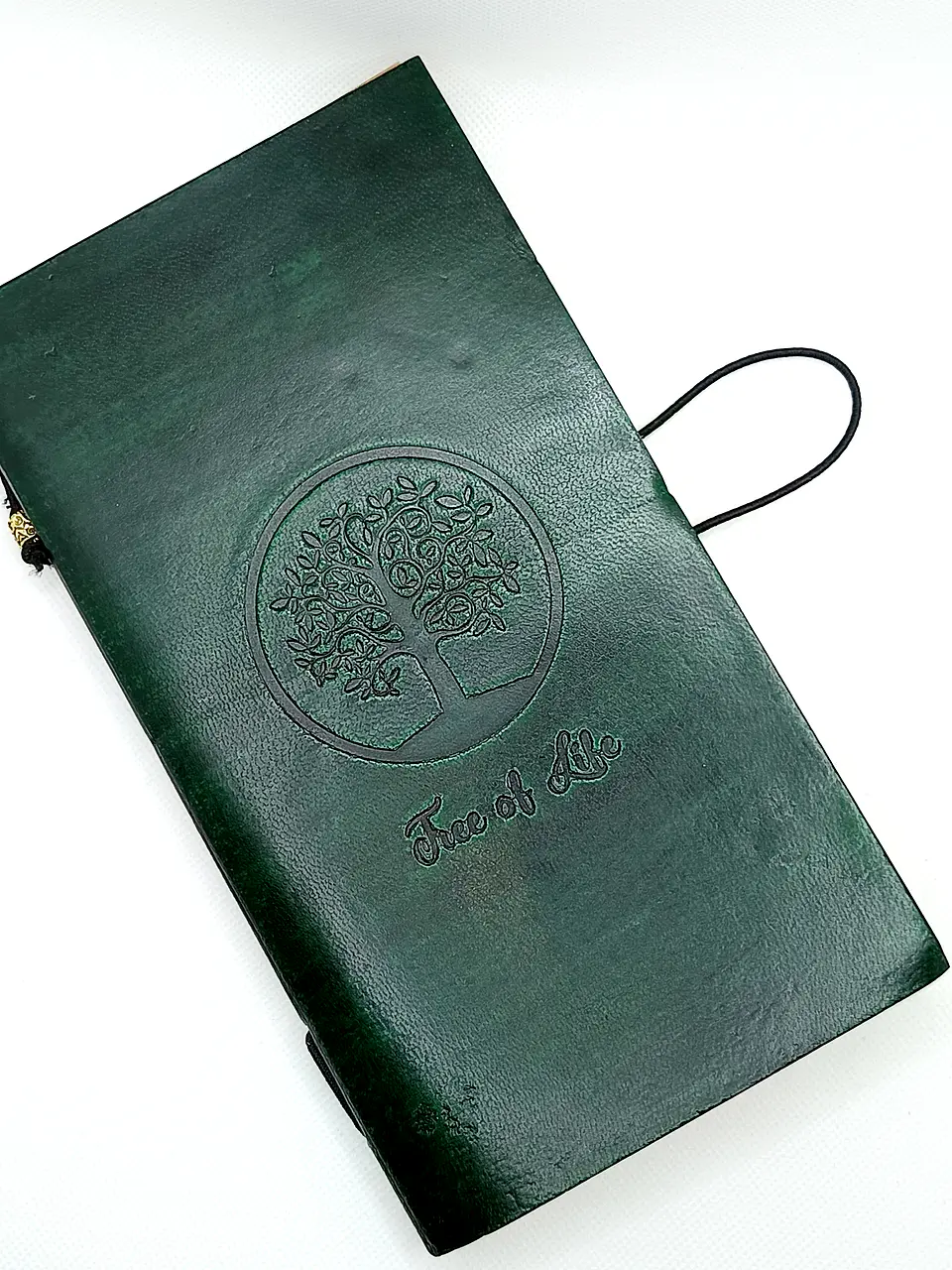 Diário de Couro Feito à Mão - Árvore da Vida - Verde 22x12x1,5cm 3