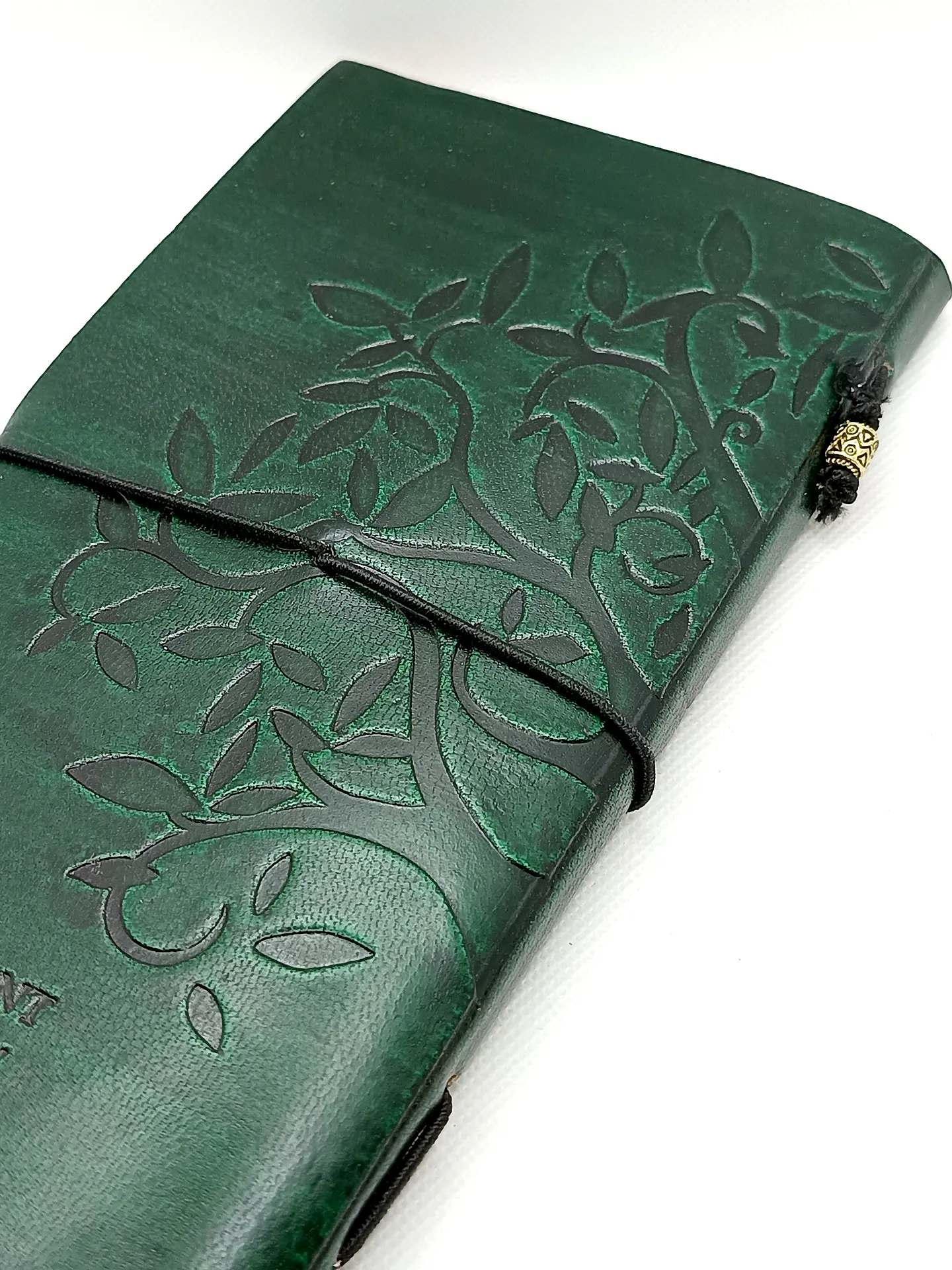 Diário de Couro Feito à Mão - Árvore da Vida - Verde 22x12x1,5cm 4