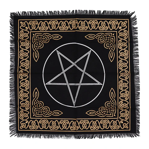 Pano de Altar Esotérico com Franjas - Pentagrama 50x50cm