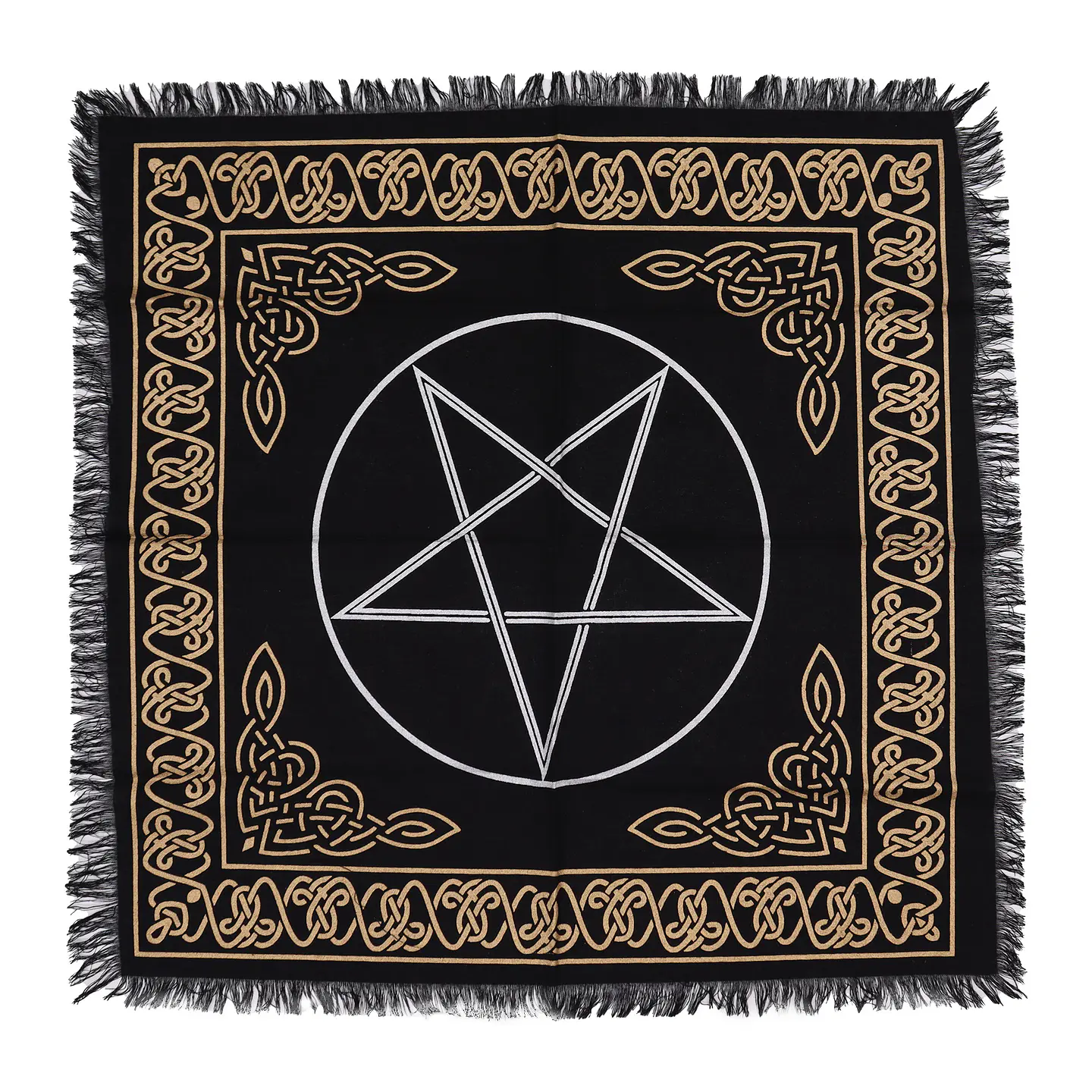 Pano de Altar Esotérico com Franjas - Pentagrama 50x50cm 1
