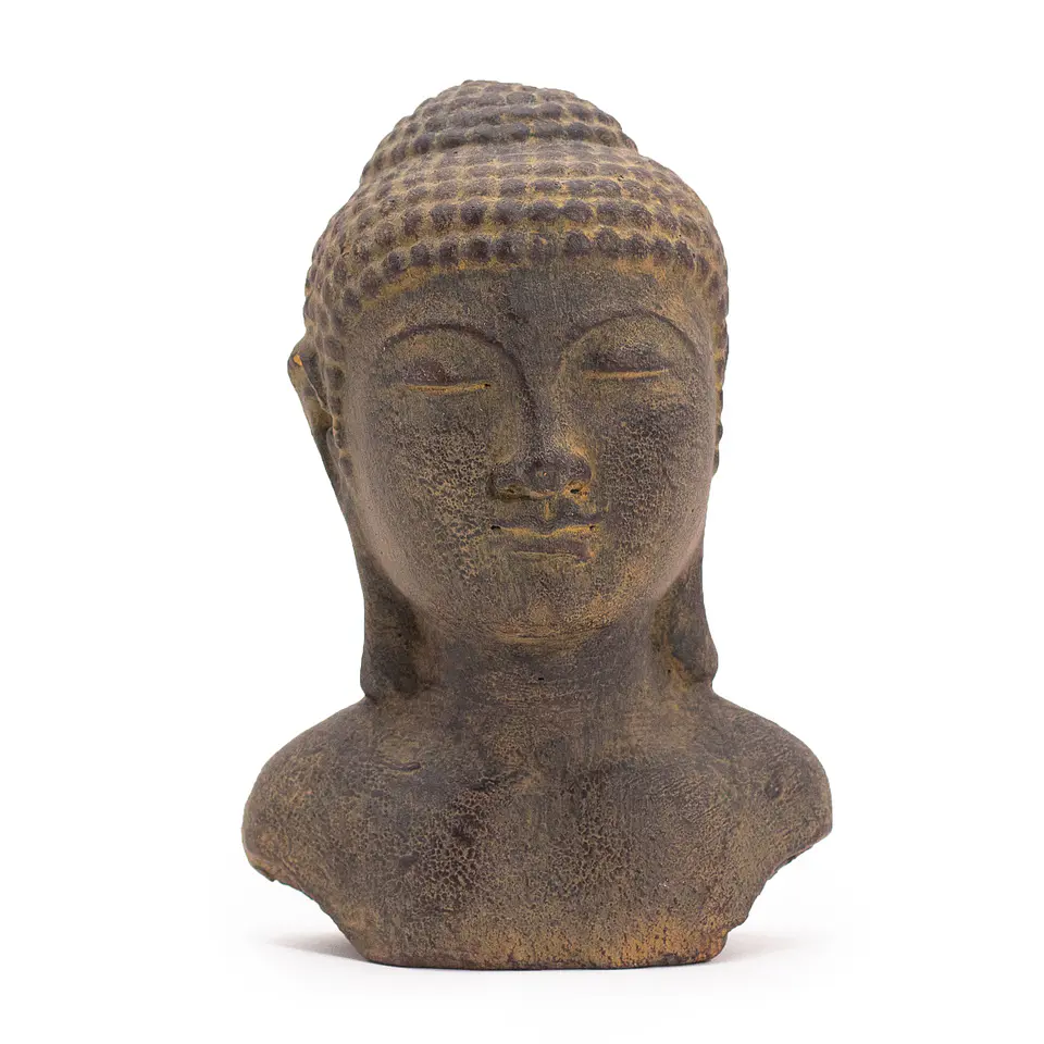 Cabeça de Buda da Tranquilidade - Cinzento 18,5x12x11cm 1