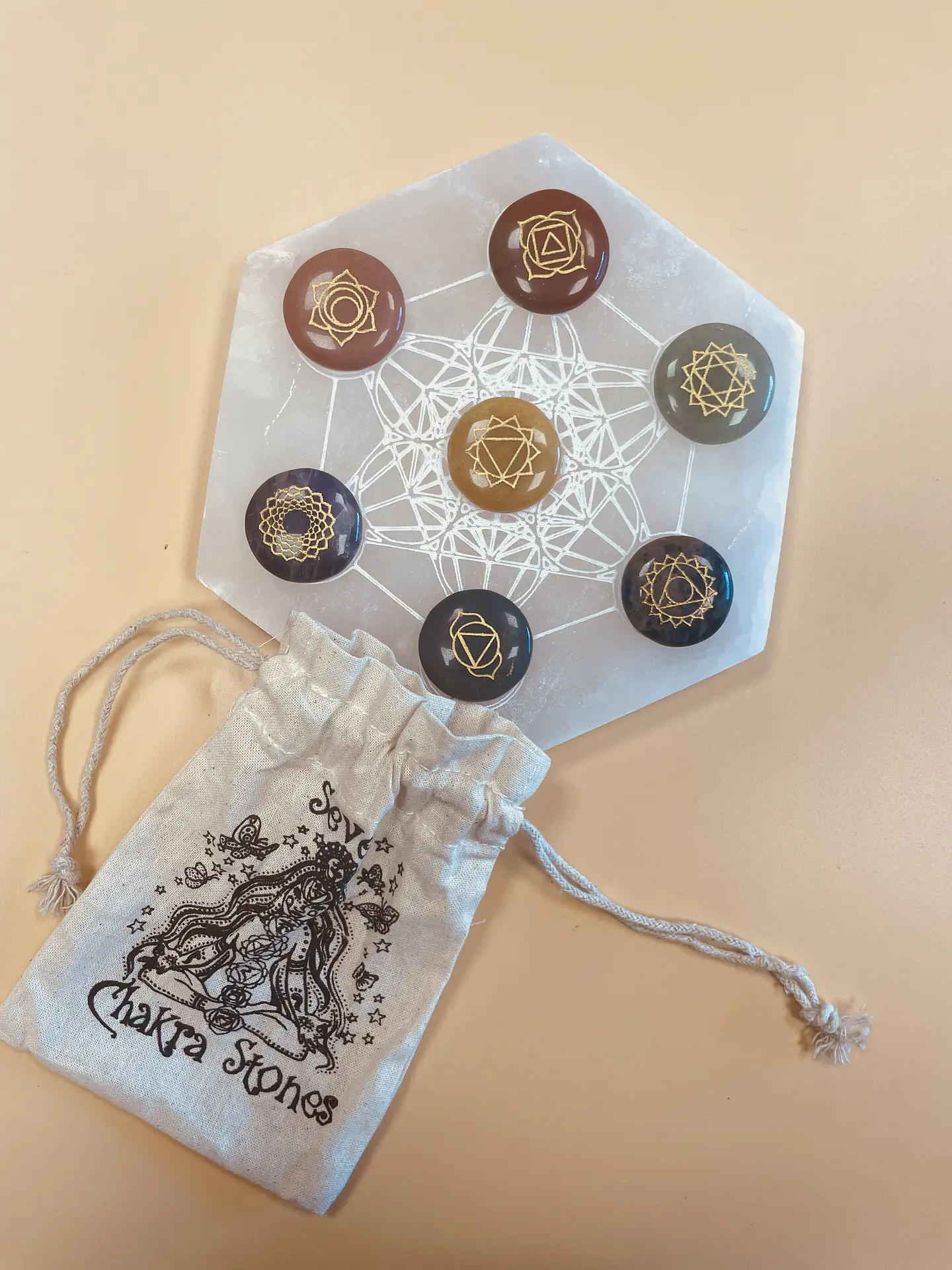Conjunto de Pedras para Alinhamento dos Chakras 5