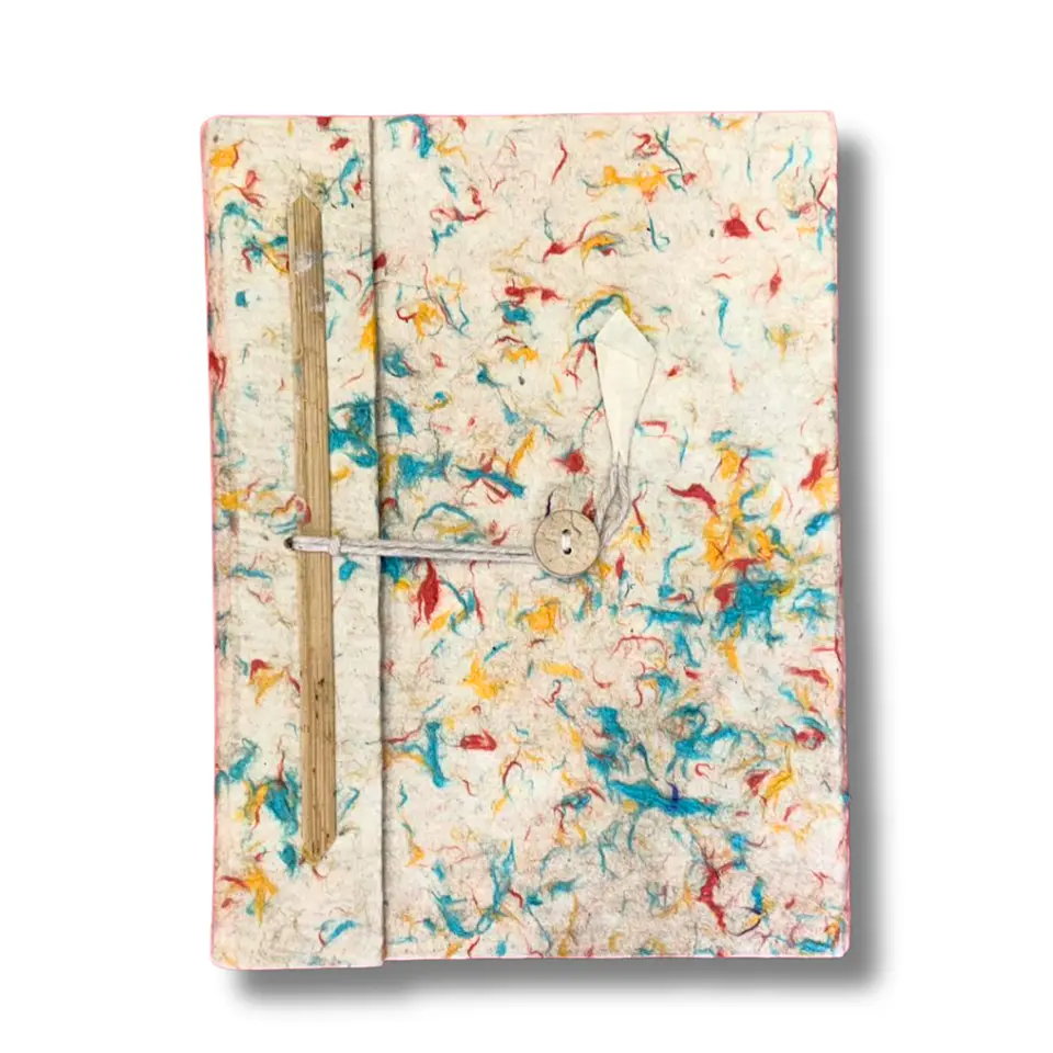 Caderno Grande Lokta - Algodão de Cores Misturadas 21x15,5cm 1