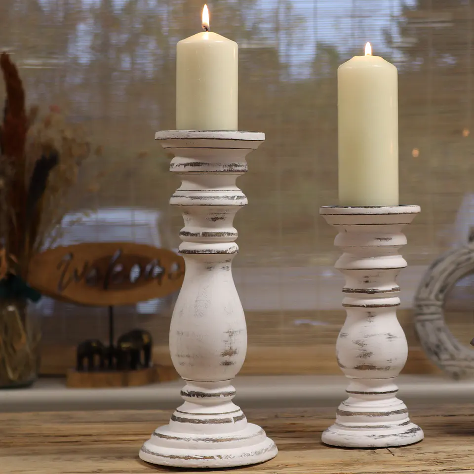 Suporte para Velas Clássico - Branco 23x10cm 3