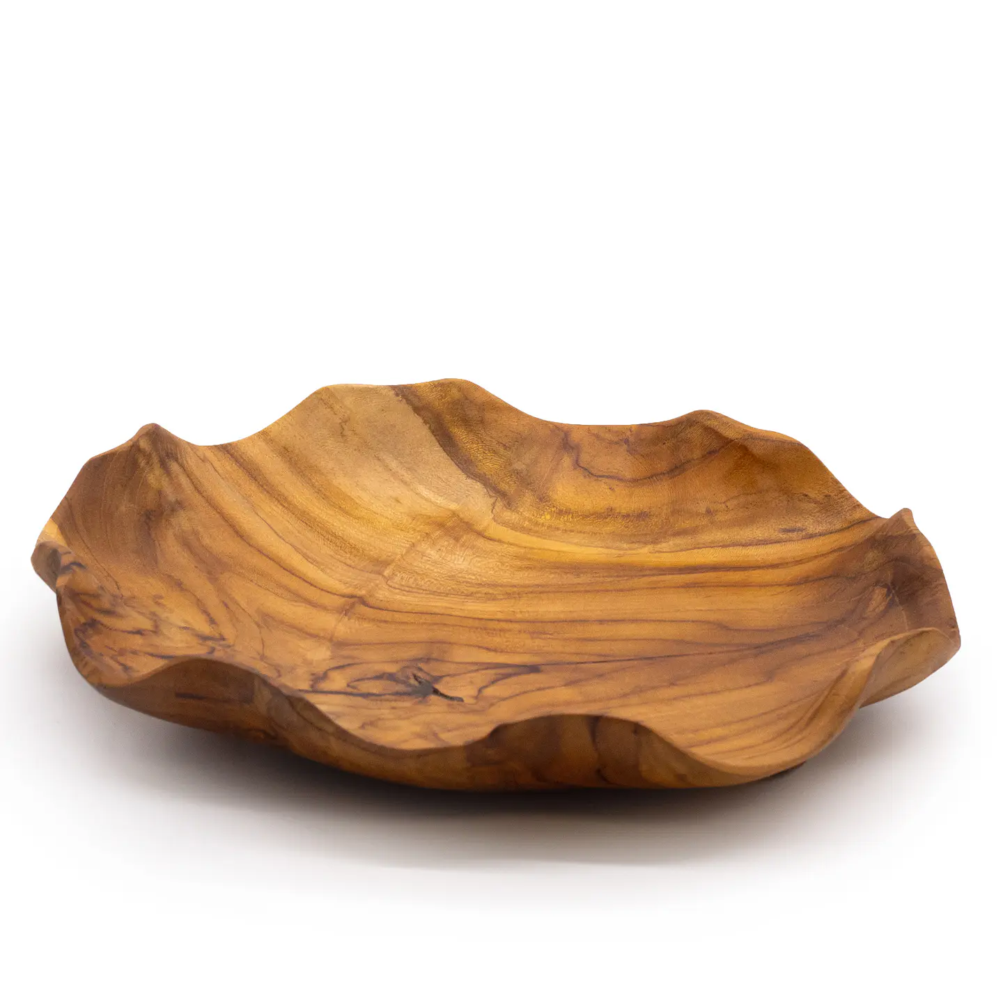 Fruteira Redonda em Madeira de Teca Lisa - 28x5,5cm 2