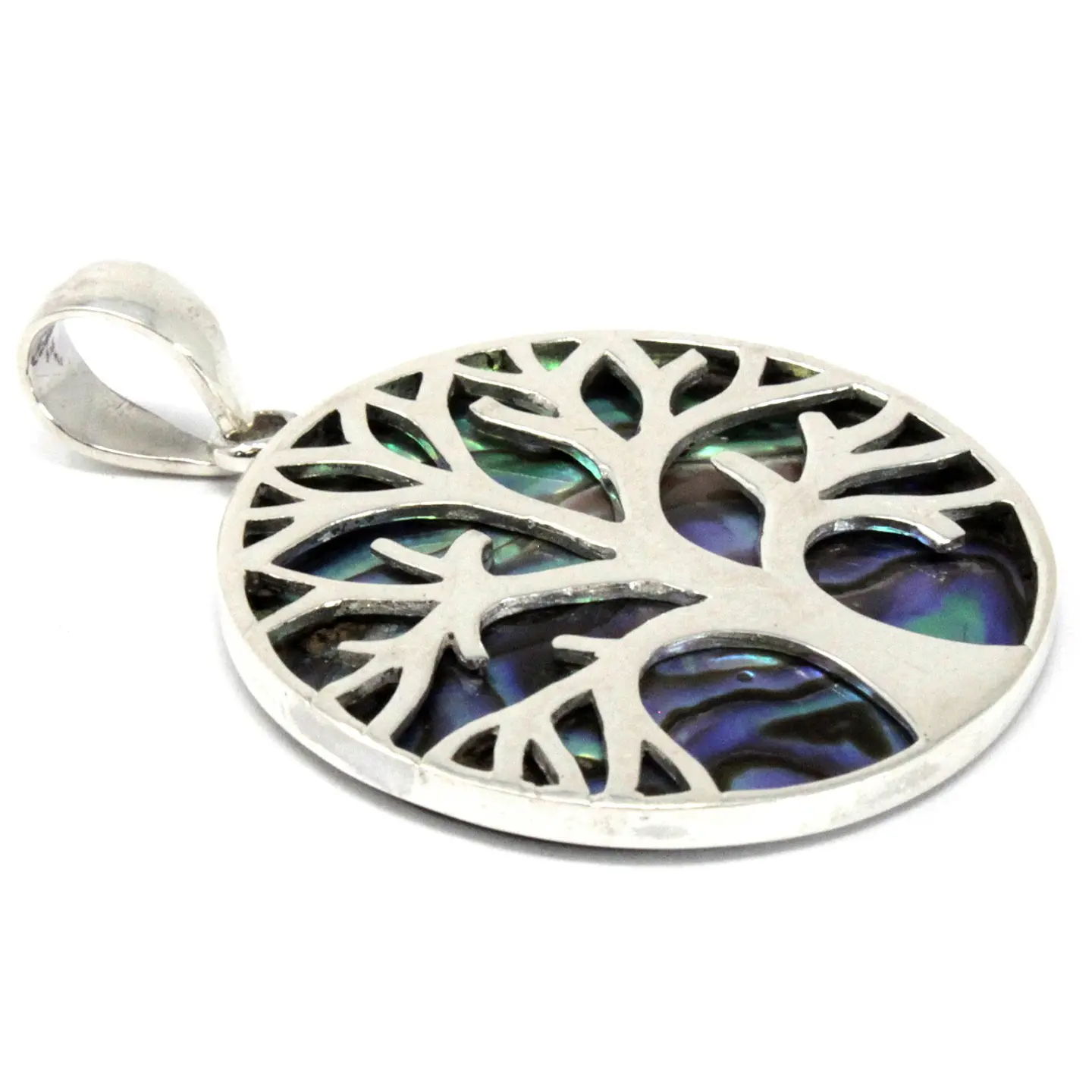 Pingente Árvore da Vida em Prata 925 - Abalone 30mm 2