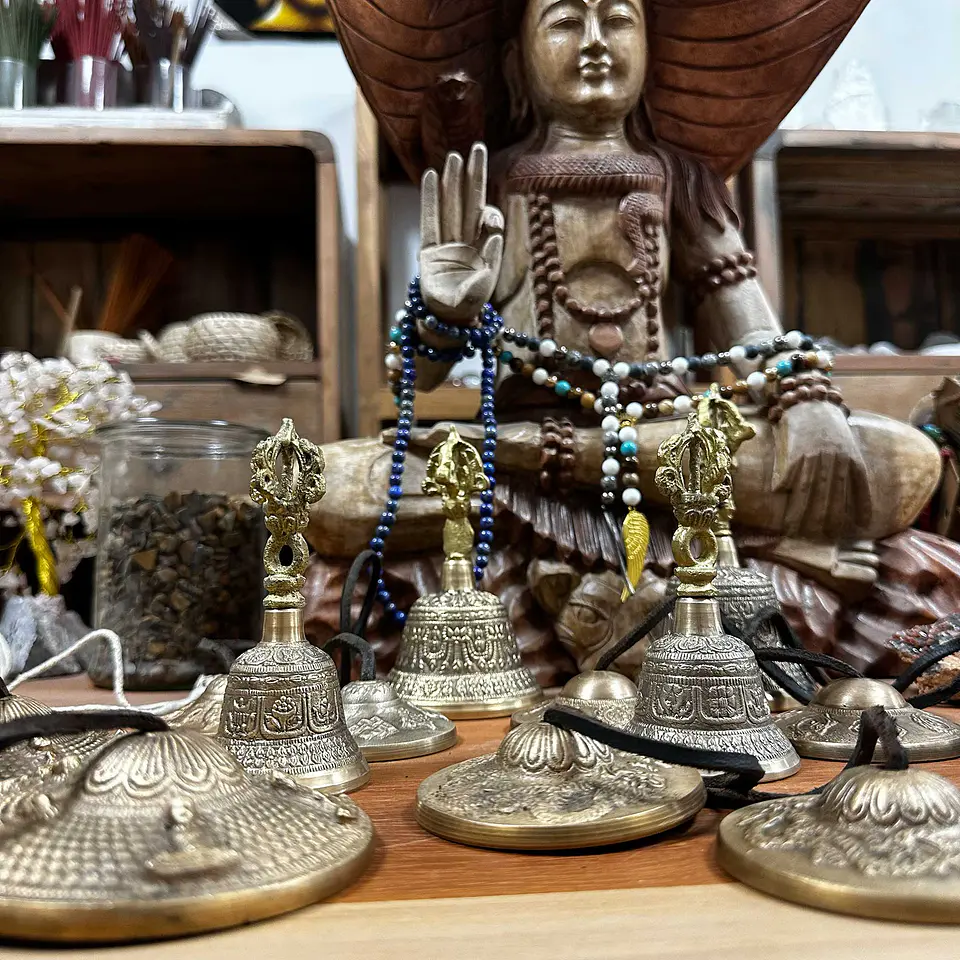Címbalos Tingsha Tibetanos - Símbolos da Sorte - 6cm 3