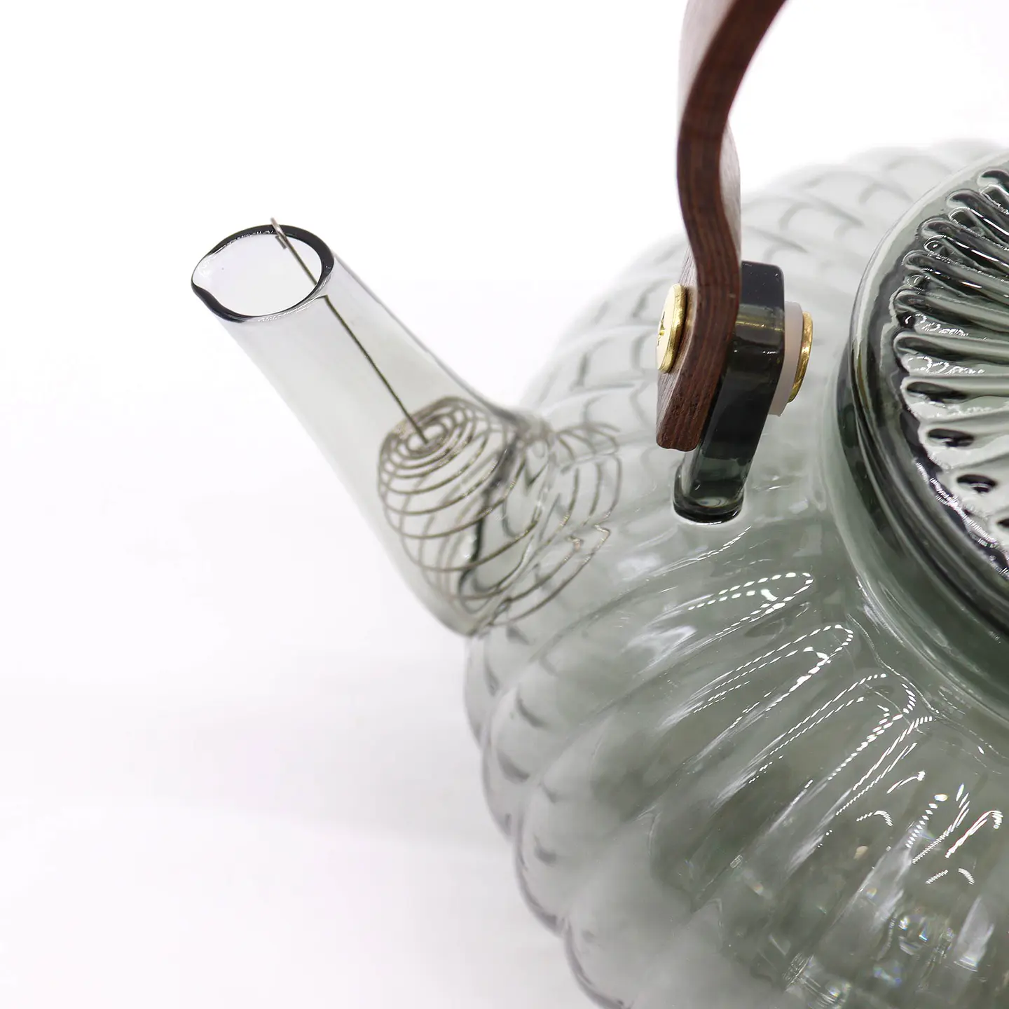 Bule de Vidro com Infusor - Pérola com Nervuras Escuras - 950ml 3