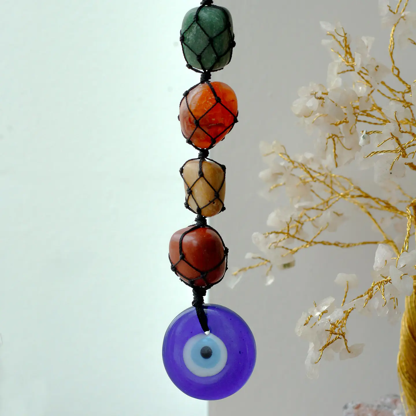 Pendente de Pedras dos Chakras Suspensas - Olho Turco 2