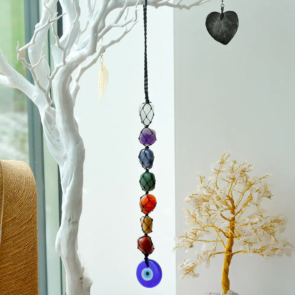 Pendente de Pedras dos Chakras Suspensas - Olho Turco 3