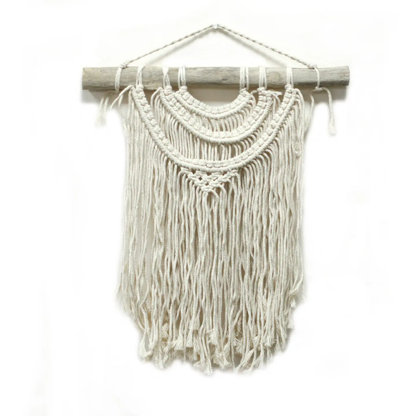Tapeçaria de Parede em Macramé - Três Ondas 56x44cm 6