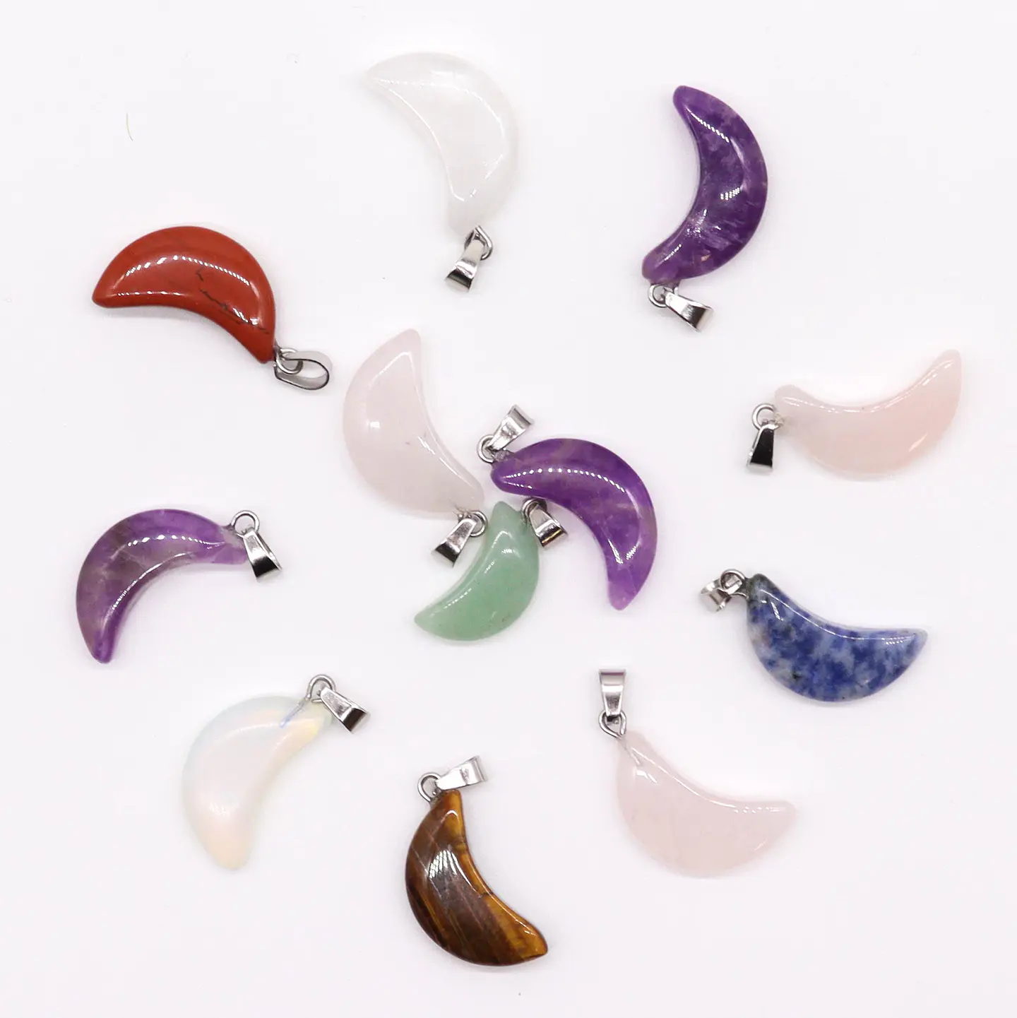 Pingentes de Lua em Pedras Naturais 20x13mm 1