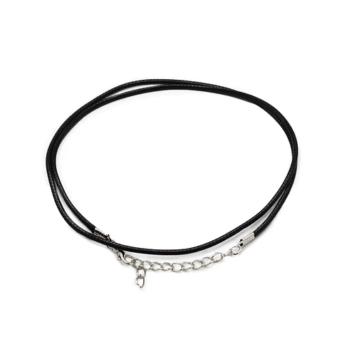 Cordões de Algodão Encerados - 2mm x 55cm - Preto