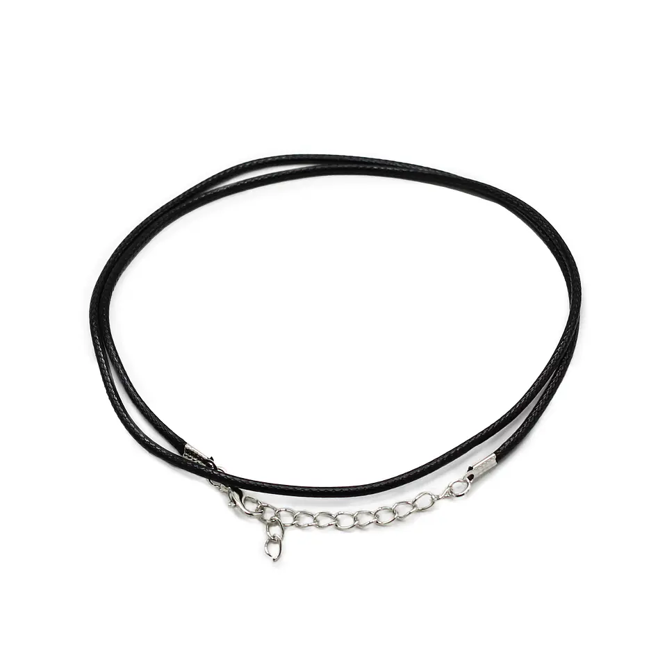 Cordões de Algodão Encerados - 2mm x 55cm - Preto 1