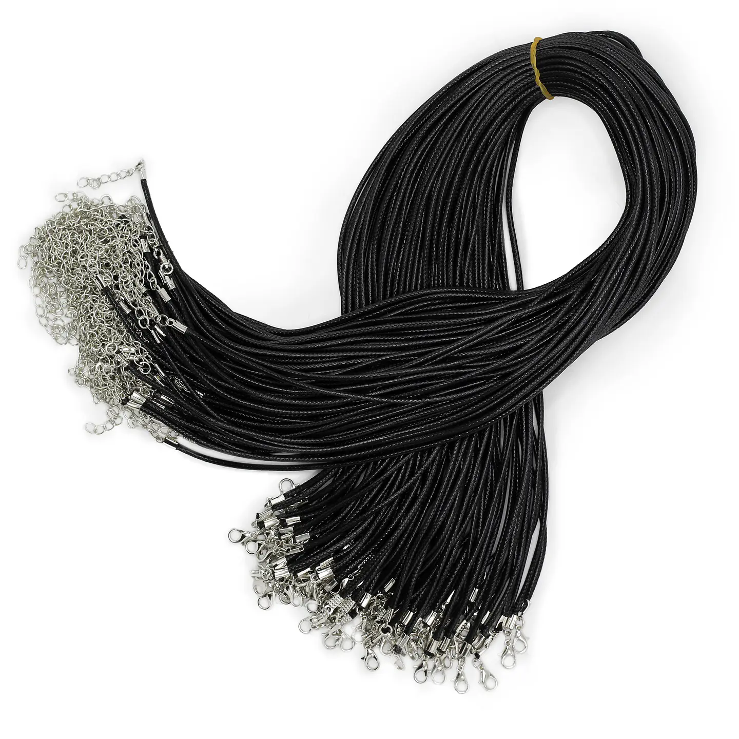 Cordões de Algodão Encerados - 2mm x 55cm - Preto 2