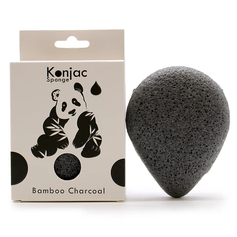 Esponja Konjac - Carvão de Bambu - Antibacteriano