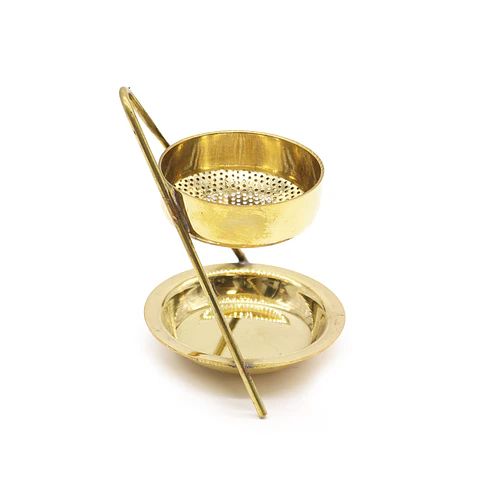 Queimador de Resina em Latão - Dourado 10x8cm
