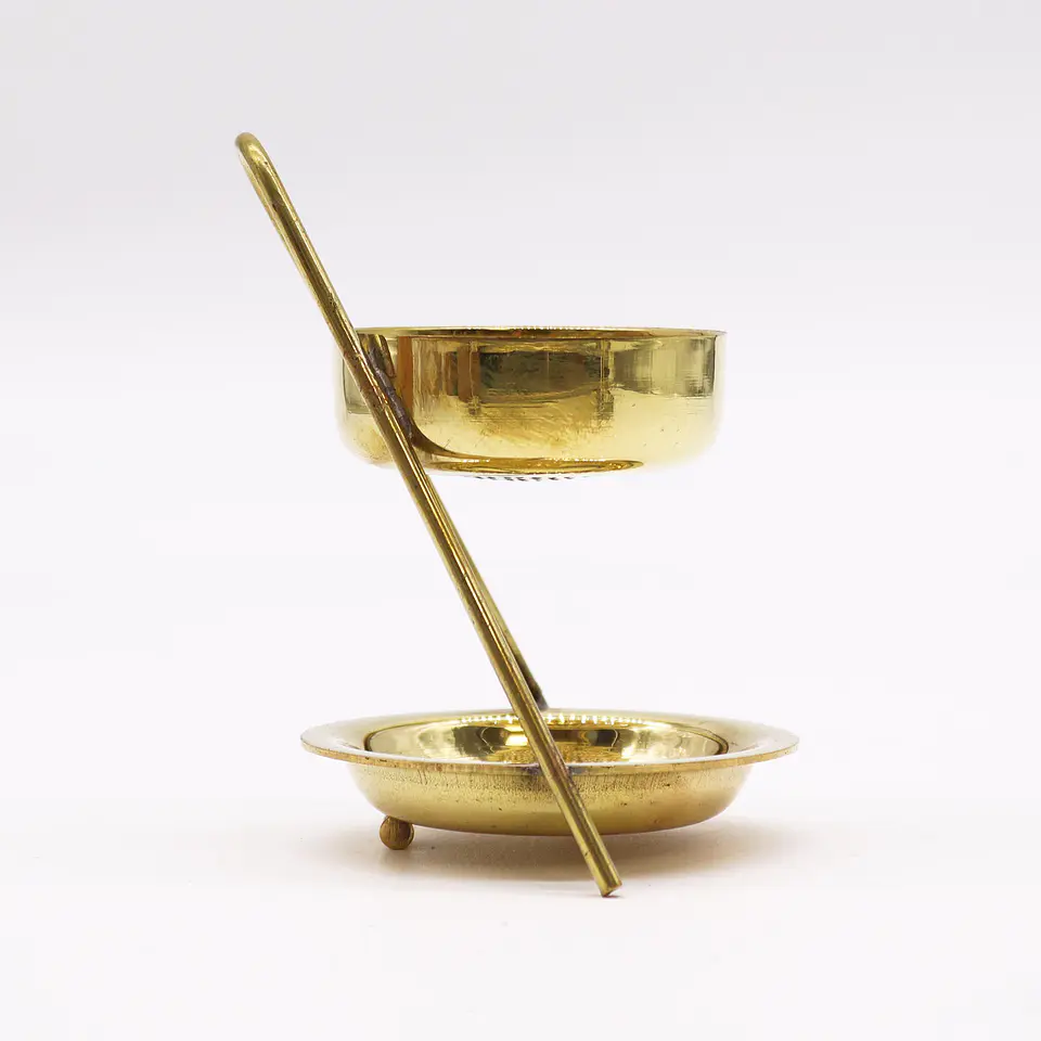 Queimador de Resina em Latão - Dourado 10x8cm 3