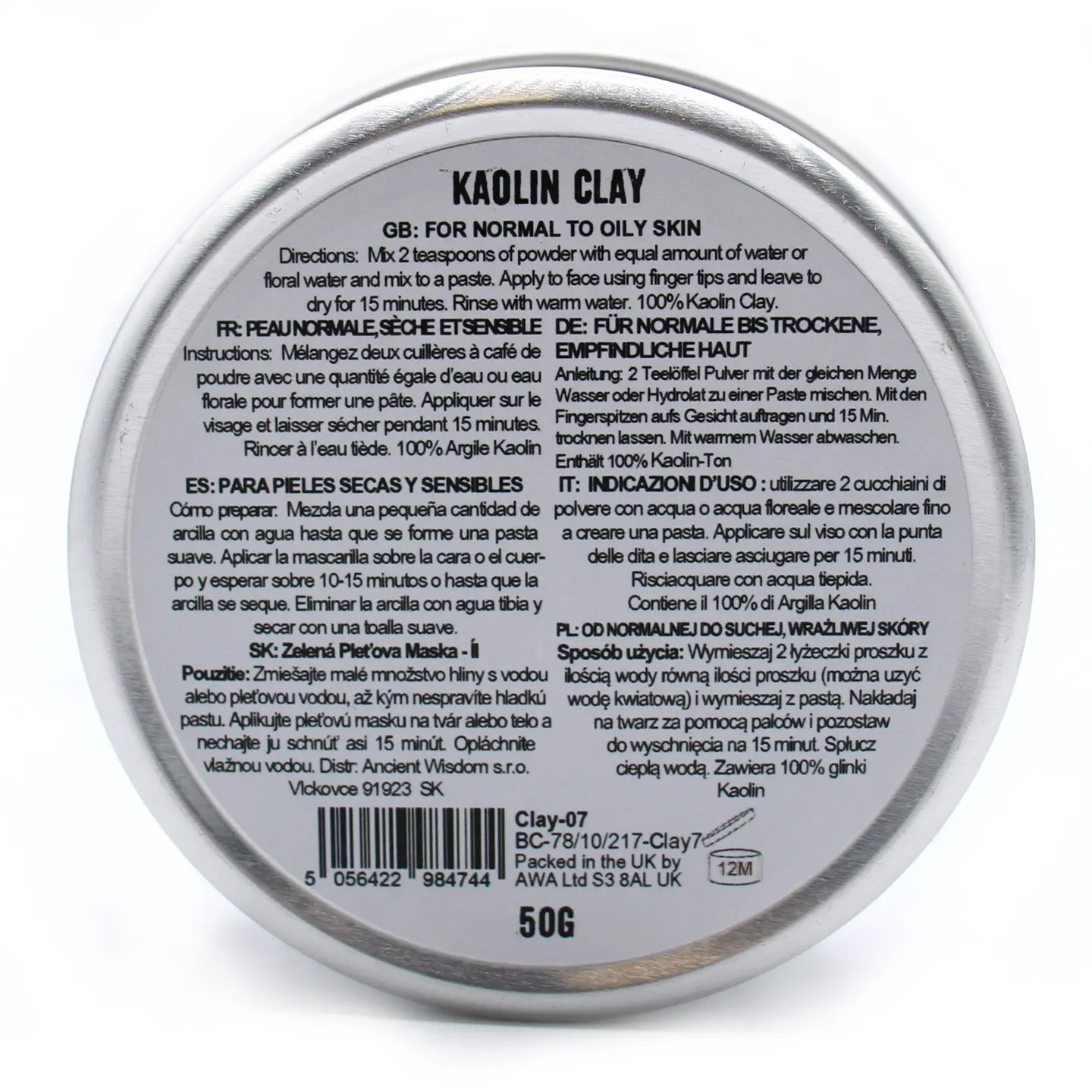 Argila Branca (Kaolin) para Máscara Facial - 50g 3