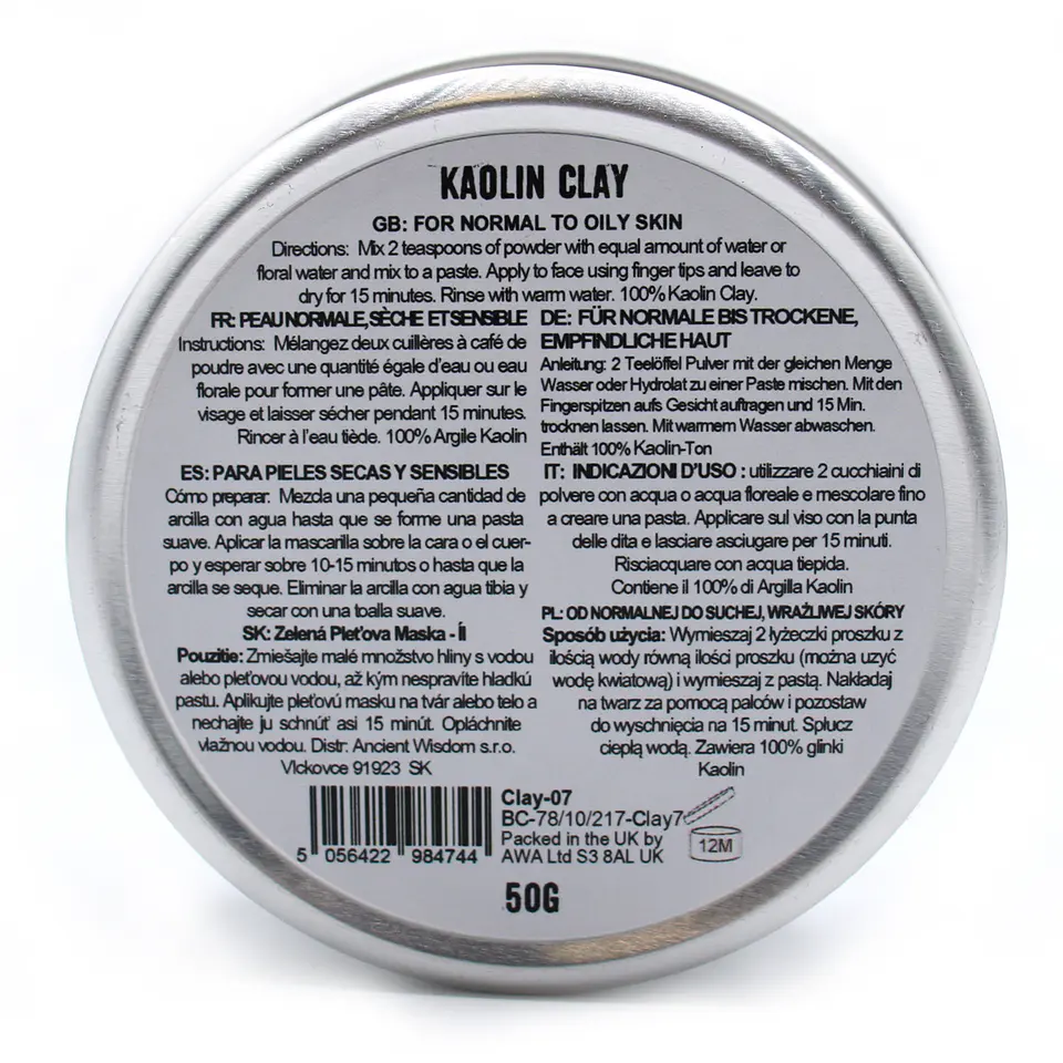 Argila Branca (Kaolin) para Máscara Facial - 50g 3