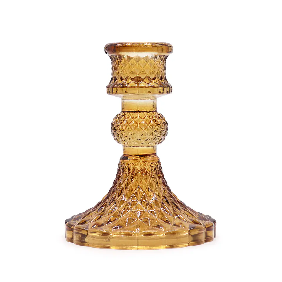 Castiçal Vintage para Mesa de Jantar - Âmbar Antigo 10x8cm 1