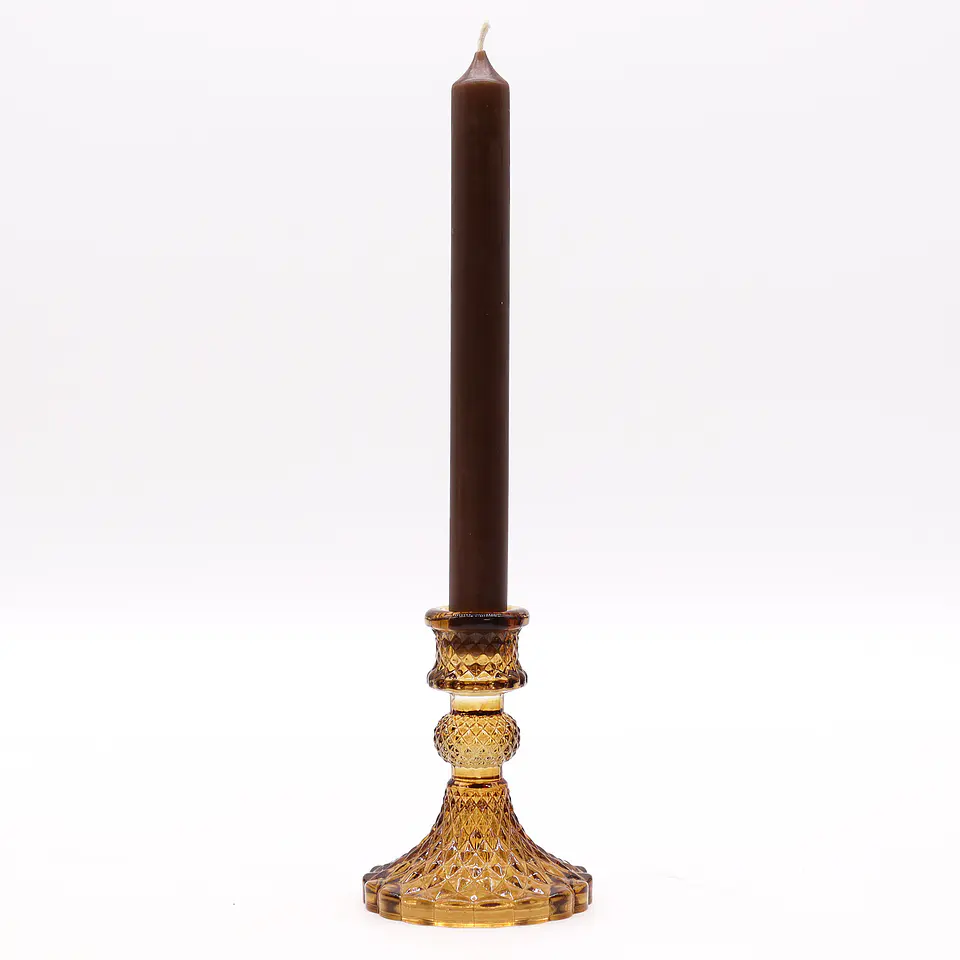 Castiçal Vintage para Mesa de Jantar - Âmbar Antigo 10x8cm 2