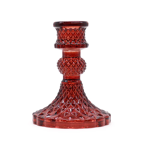 Castiçal Vintage para Mesa de Jantar - Vermelho Vampiro 10x8cm