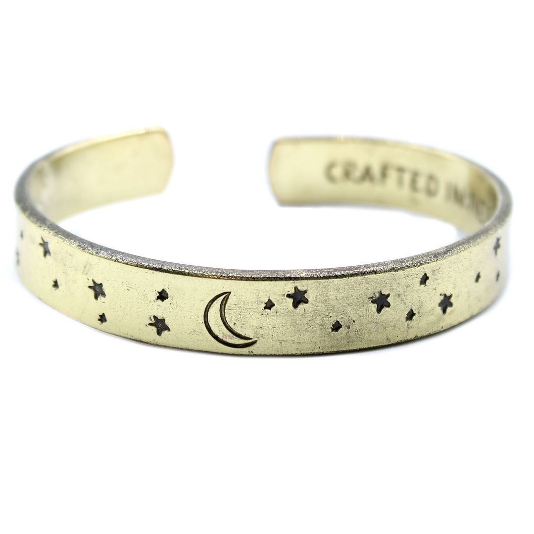 Pulseiras de inspiração em Latão - Pôr-do-Sol, Galáxia, Estrelas, Terra 3