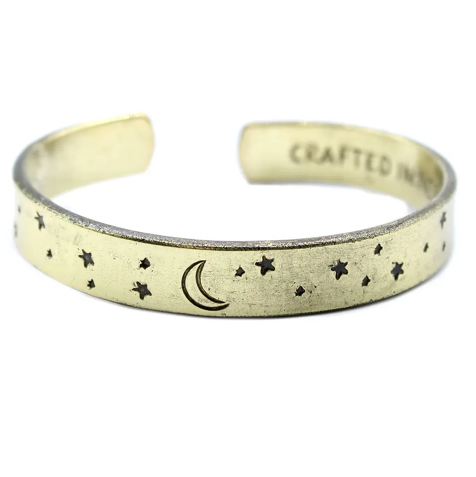 Pulseiras de inspiração em Latão - Pôr-do-Sol, Galáxia, Estrelas, Terra 3