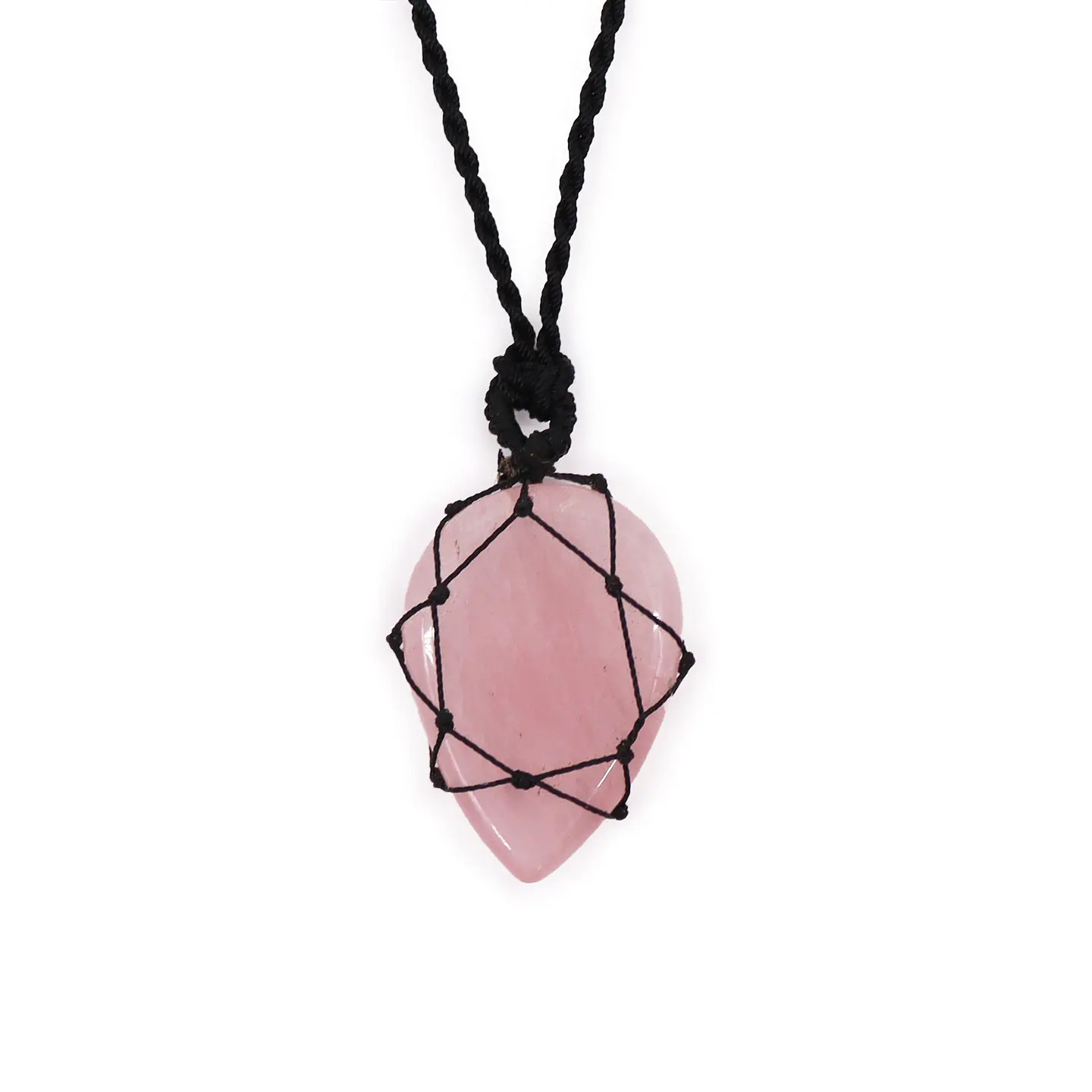 Pingente Gema em Laço - Quartzo-Rosa 1