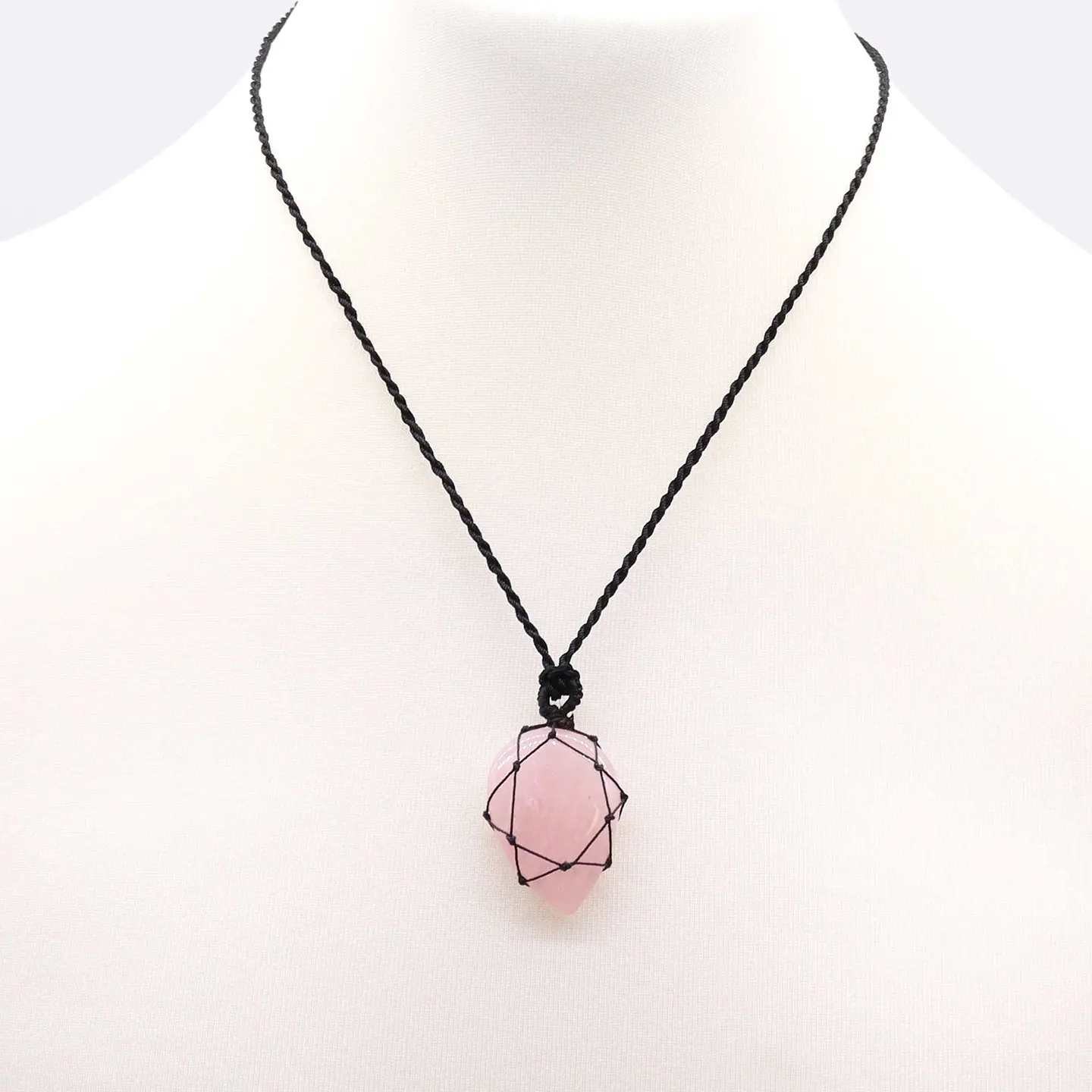 Pingente Gema em Laço - Quartzo-Rosa 3