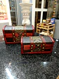 Conjunto de 2 Caixas Coloniais - Baú Metal em Relevo 10x18x10cm - Thumbnail 3
