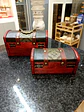 Conjunto de 2 Caixas Coloniais - Baú Metal em Relevo 10x18x10cm - Thumbnail 6