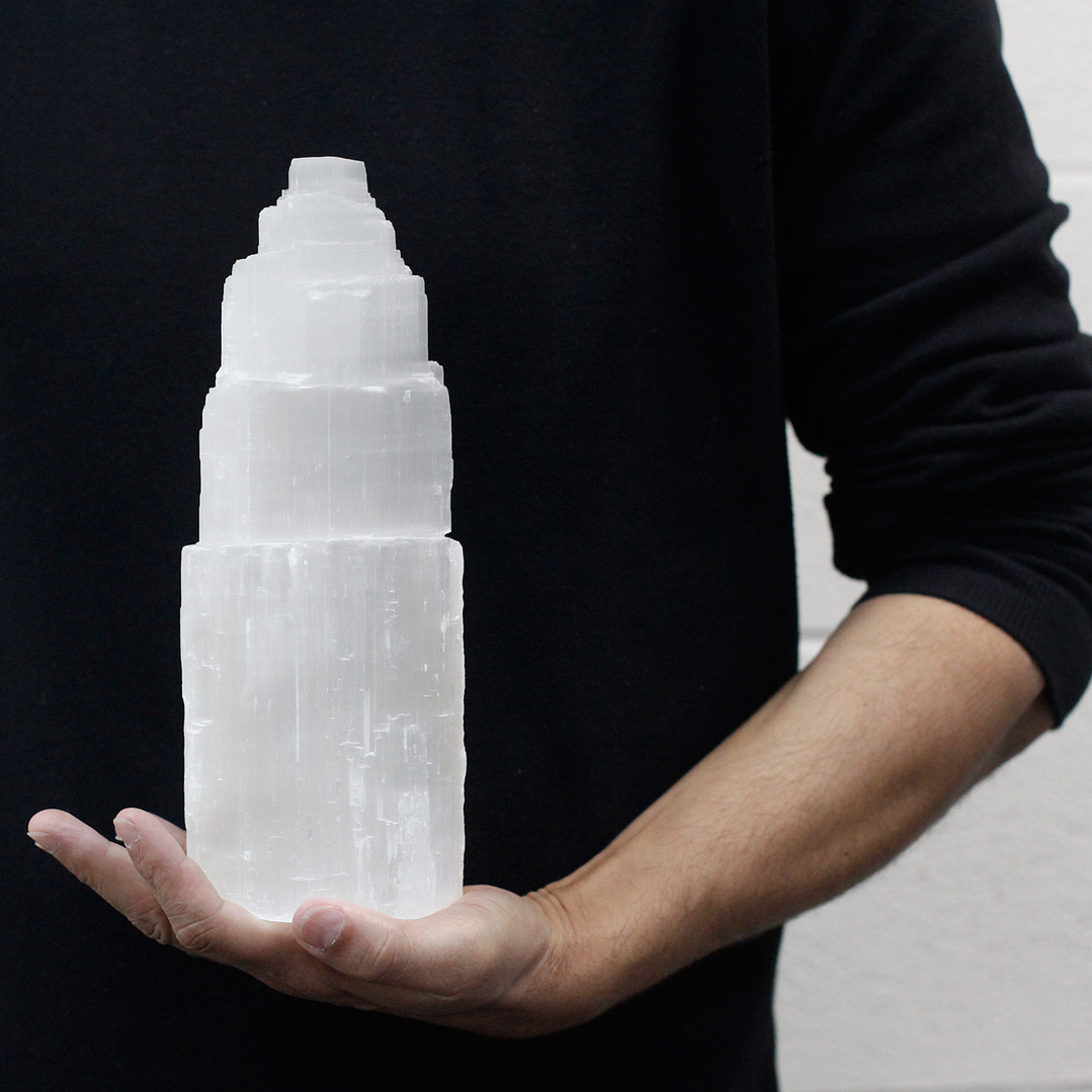 Candeeiro Natural Torre de Selenite - 25cm 2