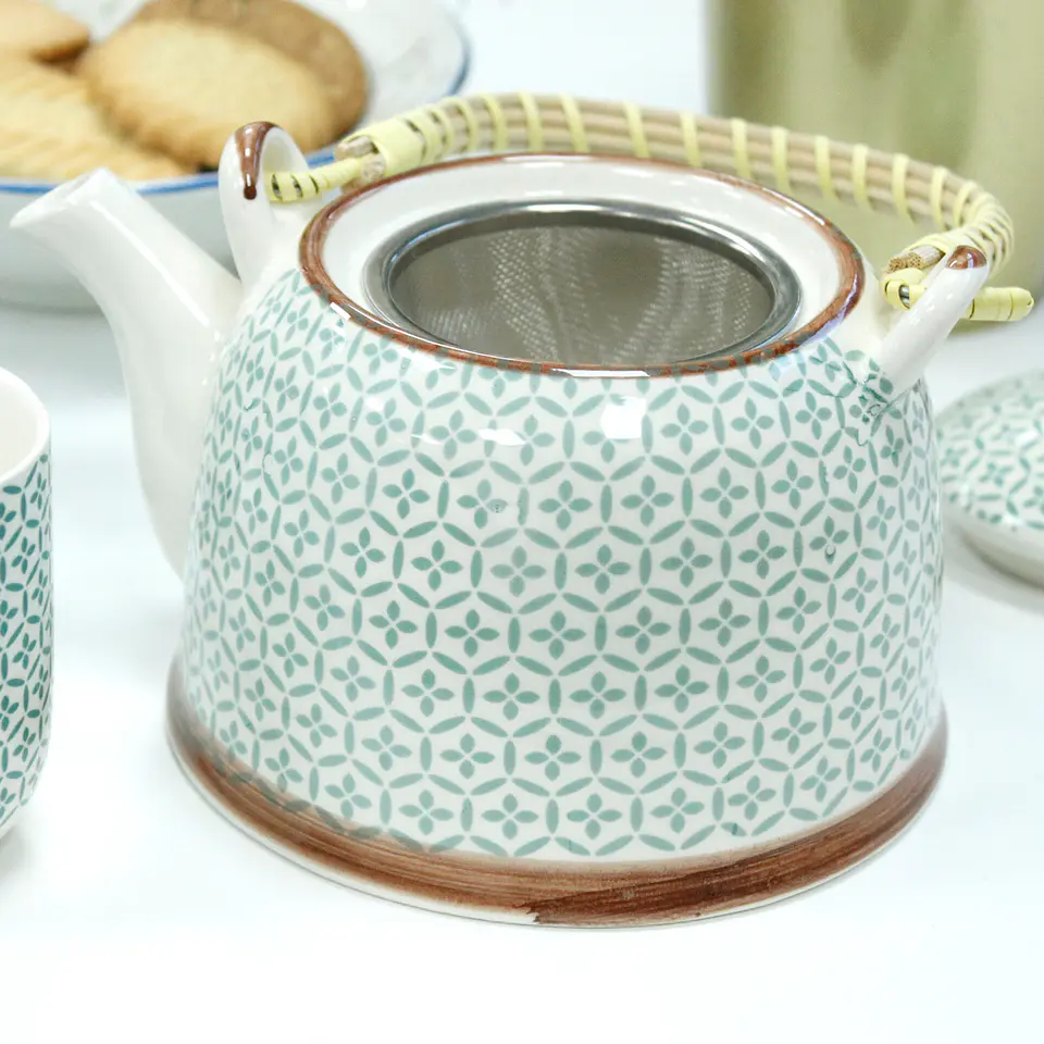 Conjunto de Bule & Chávenas em Cerâmica - Mosaico Verde 850 ml 6
