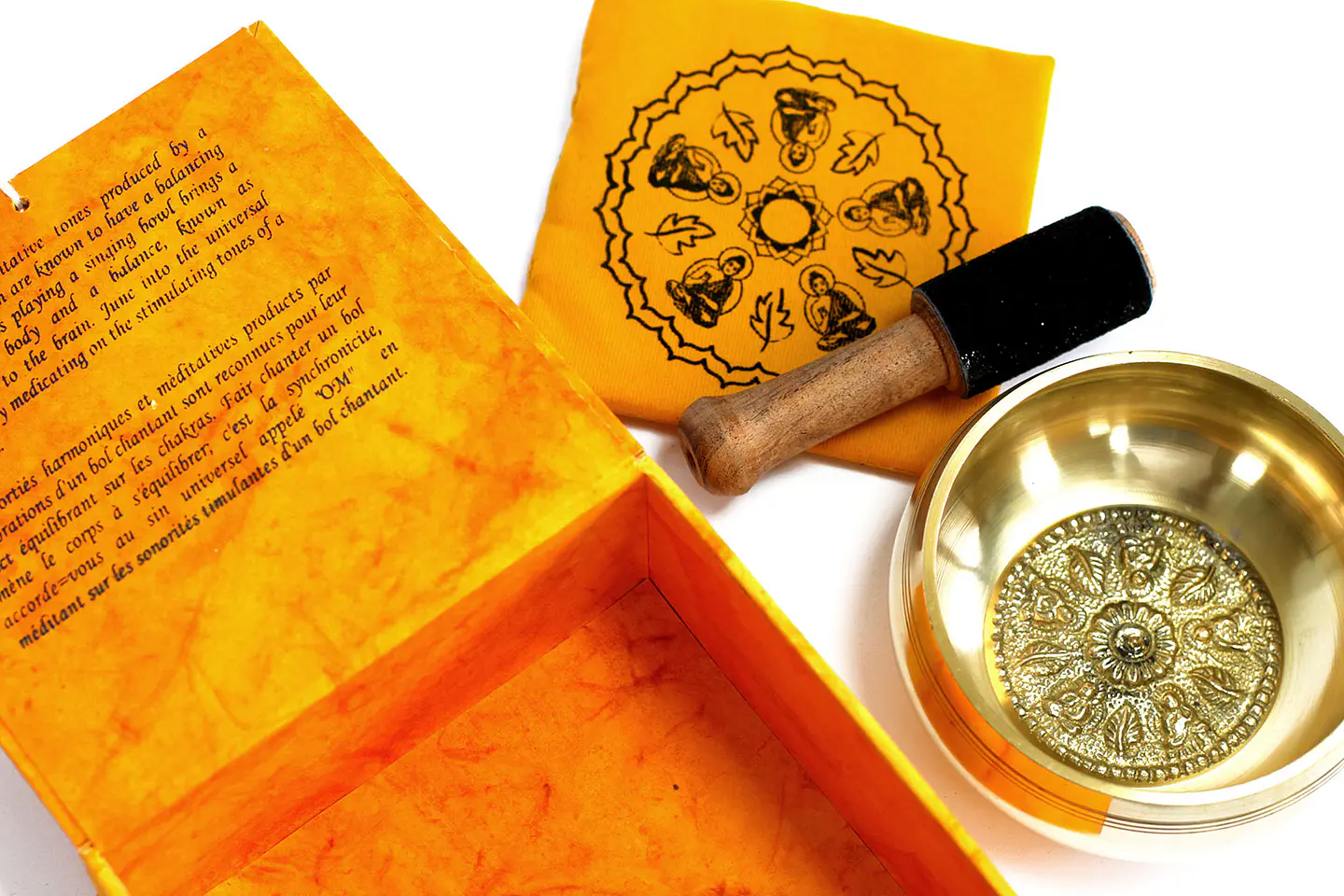 Gift Set Taça Tibetana Média - Caixa Amarela 11,5cm 2