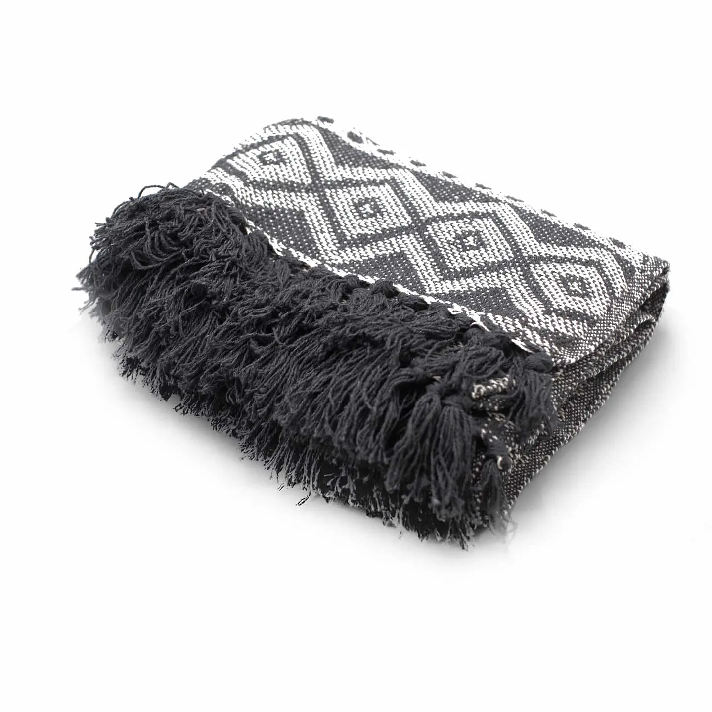 Manta Boho Comfort 100% Algodão - Geométrico Cinza - 125x150cm 3