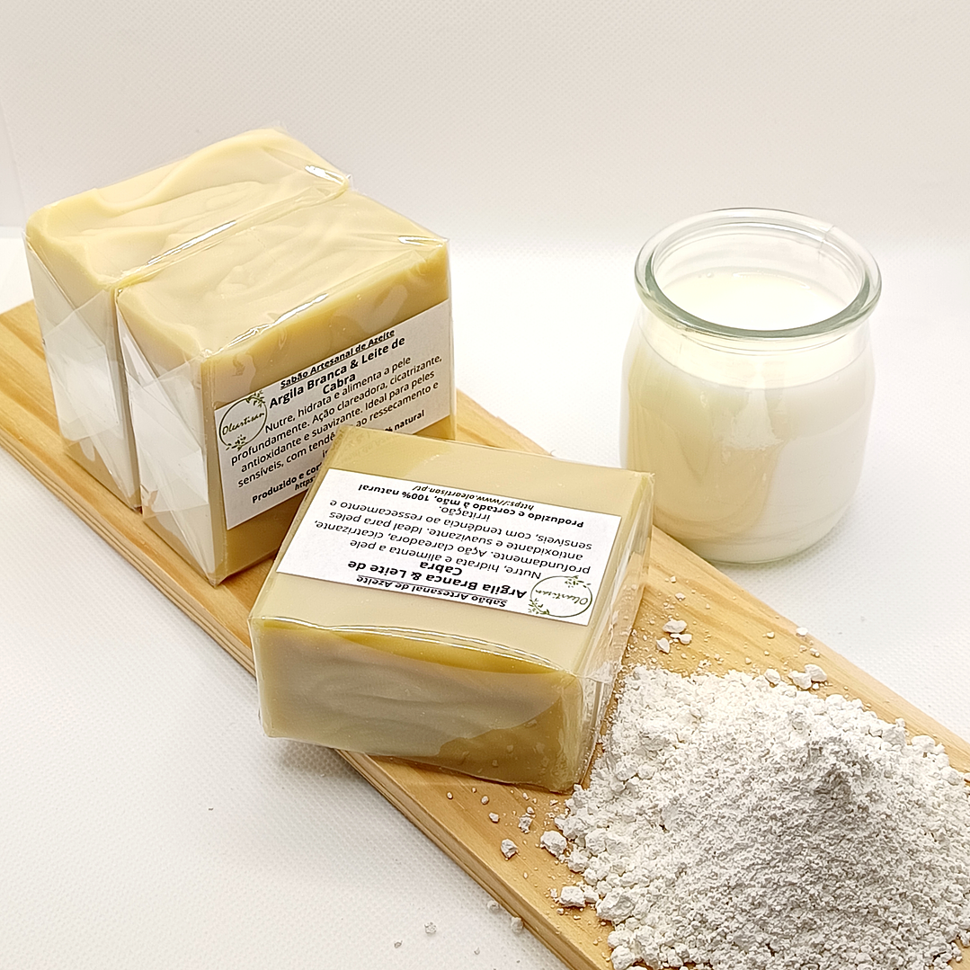 Sabão Artesanal de Argila Branca & Leite de Cabra 1