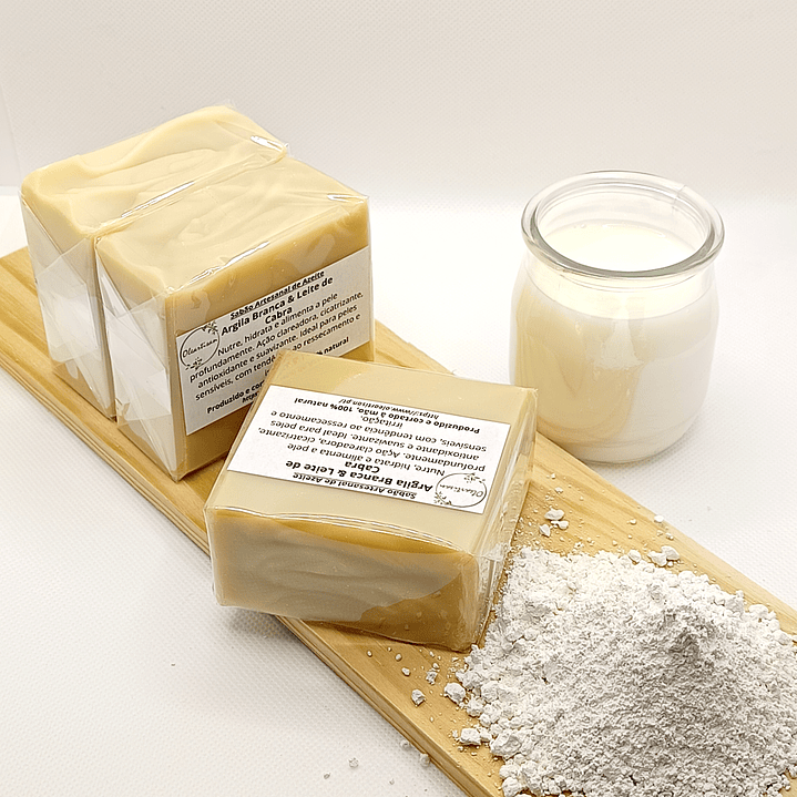 Sabão Artesanal de Argila Branca & Leite de Cabra 1